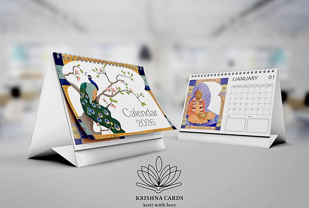 Krishna Cards 2026 desk calendar